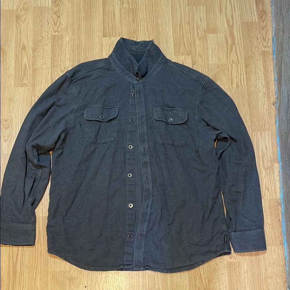 Men’s X-Large Prana Charcoal Herringbone Shirt